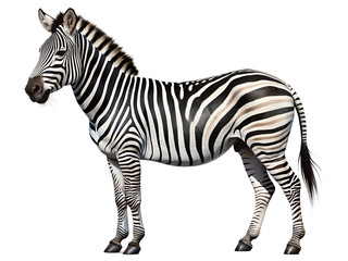 Obraz premium striped zebra on an isolated white background 