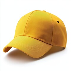 Fototapeta premium Yellow baseball cap isolated on white background