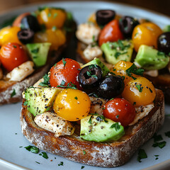 Delicious Avocado Toast with Cherry Tomatoes Fresh Herbs and Olives Healthy Breakfast Ideas