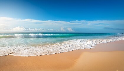 Fototapeta premium Soft wave of ocean on the sandy beach