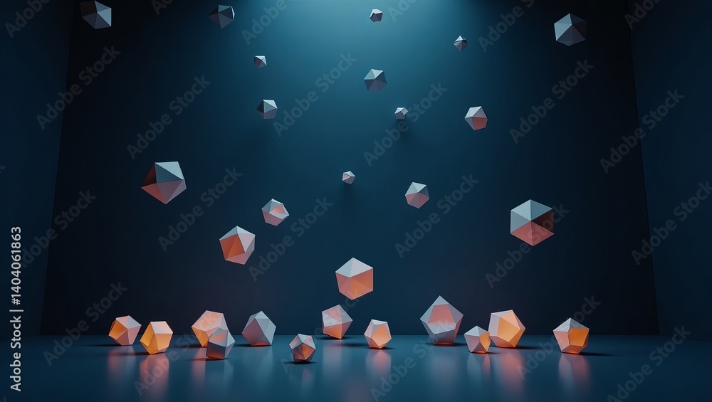 Poster abstract geometric shapes render background for wallpaper and design projects and presentations use 