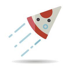 Slice of pizza vector icon. Fast food delivery