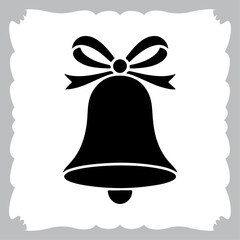 Minimalist Holiday Bell Icon in Black