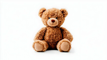 Fototapeta premium Brown Teddy Bear Toy Sitting Isolated