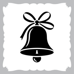 Elegant Bell with Holiday Bow Silhouette