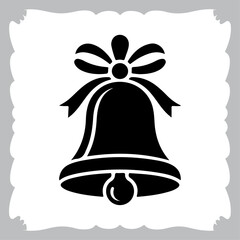 Elegant Bell with Holiday Bow Silhouette