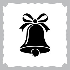 Elegant Bell with Holiday Bow Silhouette