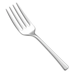 shiny silver fork with sleek, modern design is isolated on transparency background, showcasing its polished surface and elegant simplicity