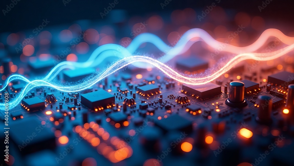 Poster circuit board technology digital background abstract motherboard electronics computer engineering de