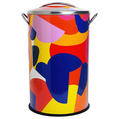 Fototapeta premium Colorful metal container on white background