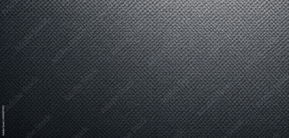 Poster Dark gray textile textured background with abstract fabric pattern. Detailed cloth texture surface features fiber design, providing copy space. Perfect minimalist monochrome backdrop for design
