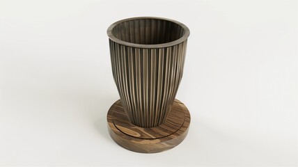 Photorealistic image of a digital cup holder with raised edges on a white background