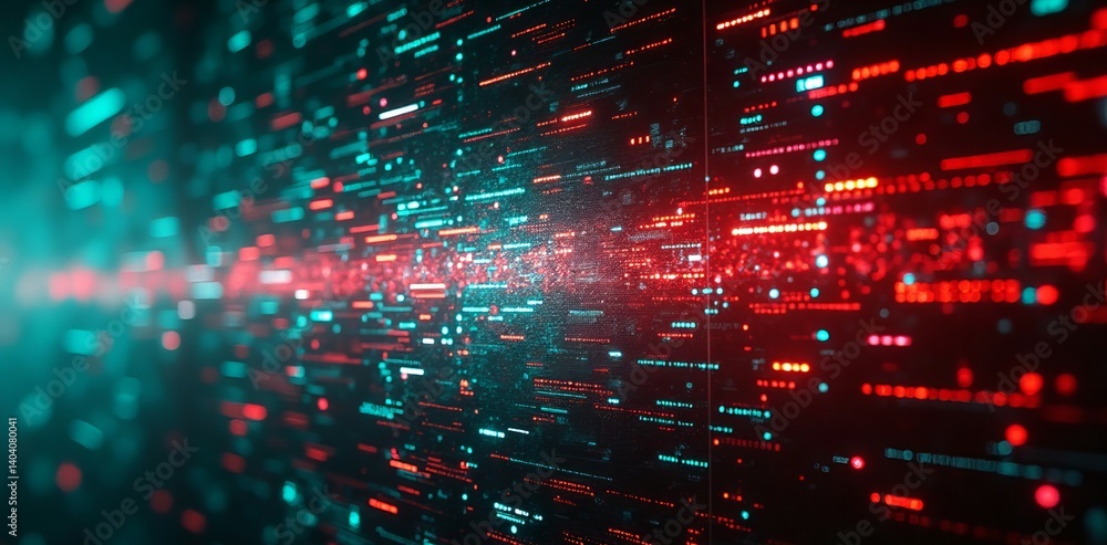 Poster abstract technology background digital data stream network connection cyber security concept art des