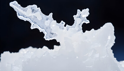 Obraz premium close up of a piece of ice on a black background