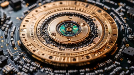 Fototapeta premium Detailed close-up of a precision watch movement mechanism