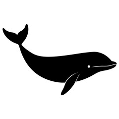 blue whale silhouette vector isolated on white background