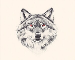 Wolf Portrait, Neutral Background