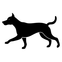 Dog running silhouette vector isolated on white background