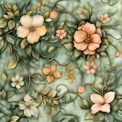 Harmonious Botanical Tapestry: A Fusion of Traditional and Contemporary Floral Design