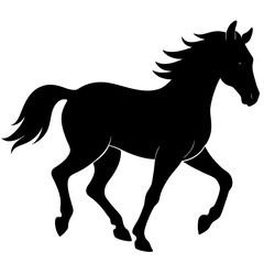 Horse running silhouette vector isolated on white background