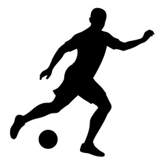 man playing football silhouette vector isolated on white background