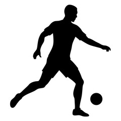 man playing football silhouette vector isolated on white background