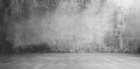 Abstract industrial interior with a gray concrete wall. Empty space for text or design. High-quality 3D rendering, ideal for minimalistic or modern themes.