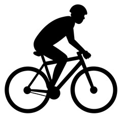 Obraz premium riding bicycle silhouette vector isolated on white background