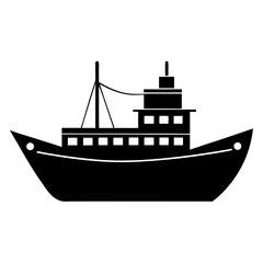 ship silhouette vector isolated on white background