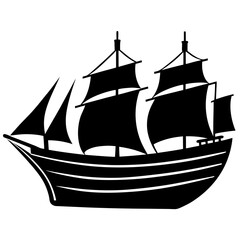 ship silhouette vector isolated on white background