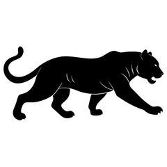 Obraz premium Tiger running silhouette vector isolated on white background