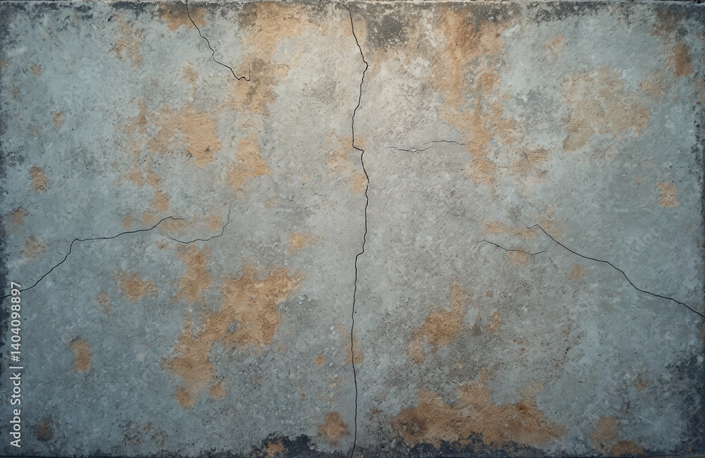 Poster weathered concrete surface featuring intriguing textures, patterns. urban environment shows aged gre
