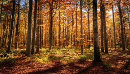 Fototapeta premium Hardwood forest in autumn