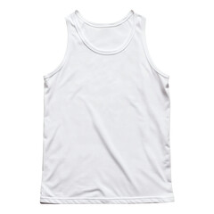 Plain white tank top mockup for design showcasing and branding purposes on transparent background