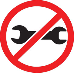 No repair symbol. Prohibition sign