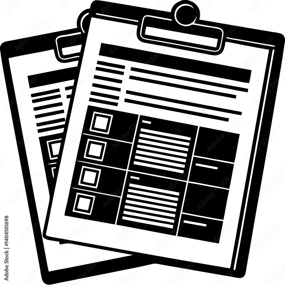 Poster clipboard with document checklist and notes