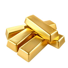 A gleaming pile of gold bars stacked together on a black background showing wealth and prosperity concept
