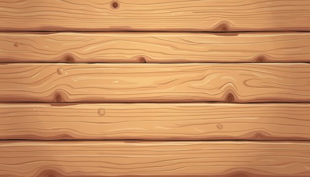 Fototapeta Hand-drawn cartoon wooden plank background illustration. Horizontal wood boards texture. Light brown color, vintage style. Perfect design element, background for web, decor, poster, banner, print,