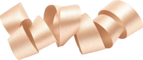 Light Beige Wood Shavings Twisted on transparent Background