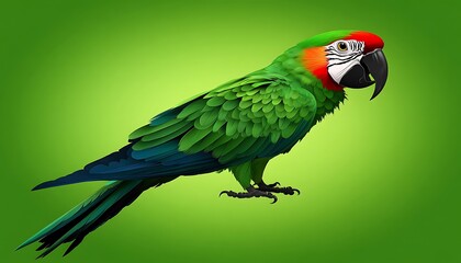 Fototapeta premium Colorful Parrot Profile on Green