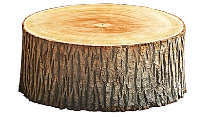 Wooden Tree Stump Isolated