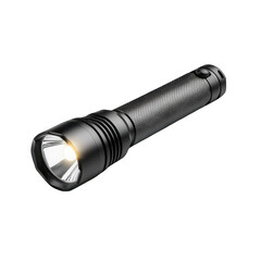 Durable black flashlight with a bright LED light, perfect for outdoor adventures.