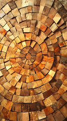 Fototapeta premium Rustic Harmony: The Artful Symmetry and Warmth of a Neatly Stacked Firewood Pile