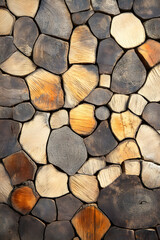 Rustic Harmony: The Artful Symmetry and Warmth of a Neatly Stacked Firewood Pile