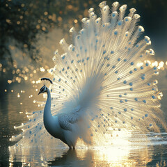 Generated AI, beautiful animal, raibow color