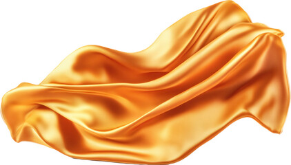 Fototapeta premium Luxurious gold fabric drapes against transparent background