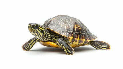 Obraz premium Small Turtle With Black And Yellow Pattern