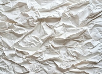 Obraz premium Close-up of White Crumpled Paper Texture Creating Abstract Pattern Background