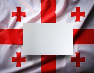 Blank white rectangle on georgia flag background