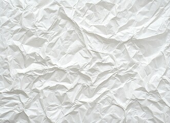 Obraz premium Close-up of Wrinkled White Paper Texture for Backgrounds and Overlays